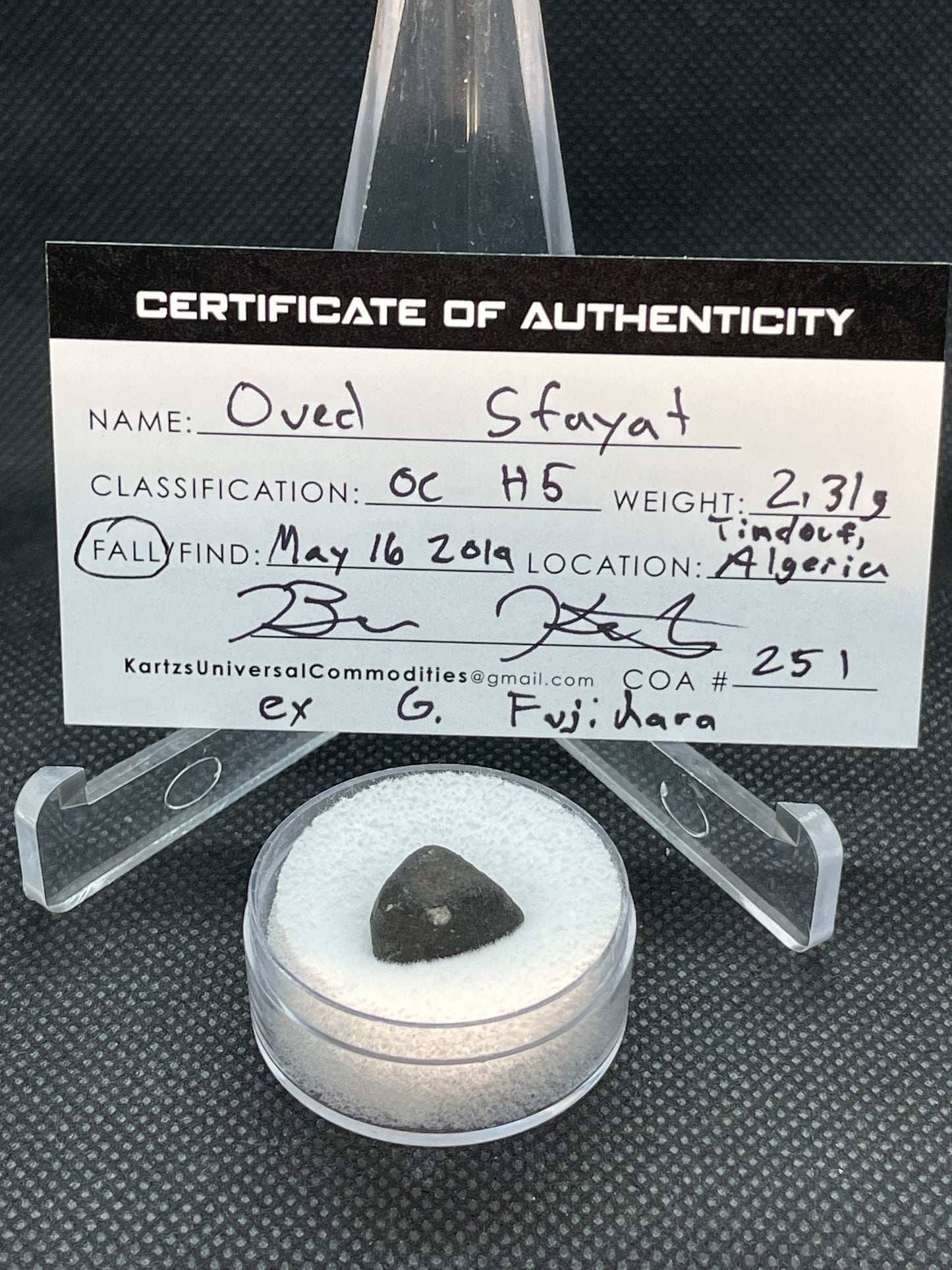 Witnessed Fall: Oued Sfayat